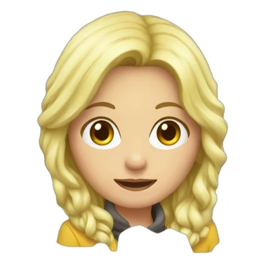 blonde woman sitting in a ice hole,  sticker