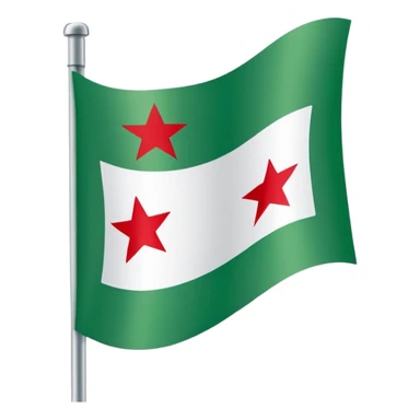 Orginal Green syria flag with three red flags  sticker