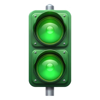green traffic light stoplight with illuminated green light sticker