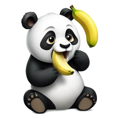 Panda eating a banana sticker