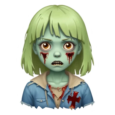 uma garrota zumbi com franja  sticker