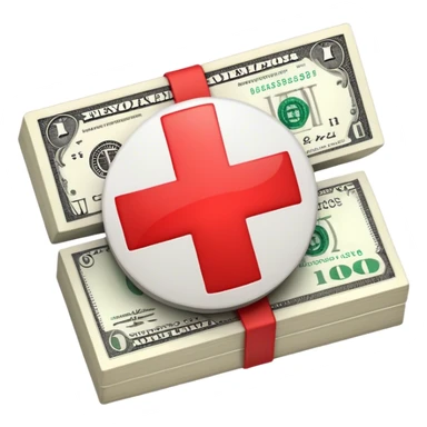 money with a Red Cross on it  sticker