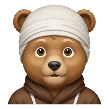 Сделай лицо медведя в белой дюраге sticker