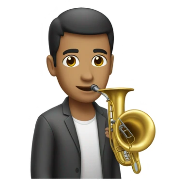 Un joven moreno con una tuba sticker