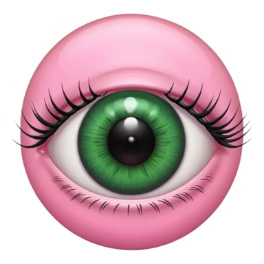 pink green eyeball lashes only sticker