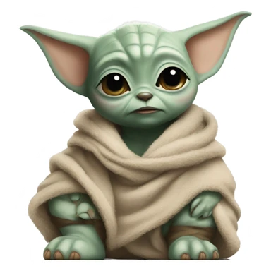 baby yoda riding a husky sticker