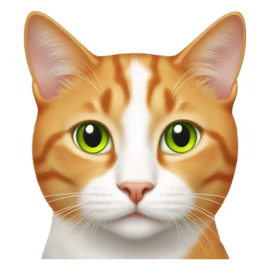 Orange white cat with lime green eyes sticker