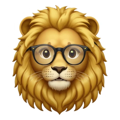 lion black glasses emoji sticker
