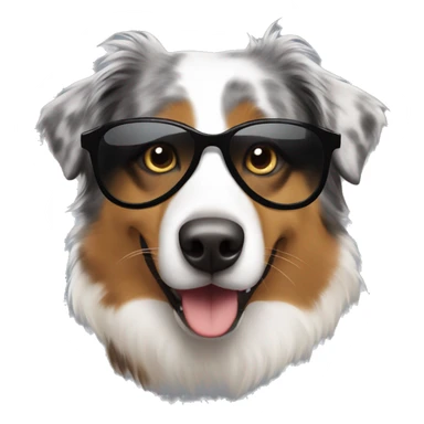 Australian shepherd wearing sunglasses  sticker