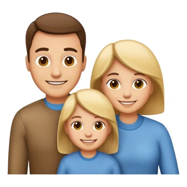 Emoji de família com pai e quatro família  sticker