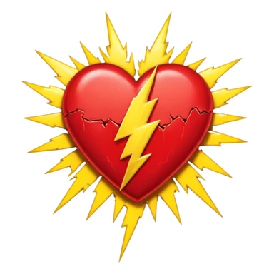 Heart with Grateful Dead 13 point lightning bolt in the middle sticker