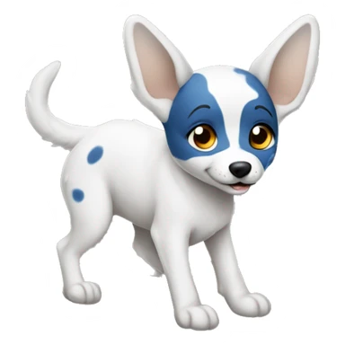 White blue healer digging with dirt flying up sticker