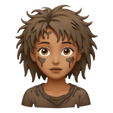 girl with mud on her sticker