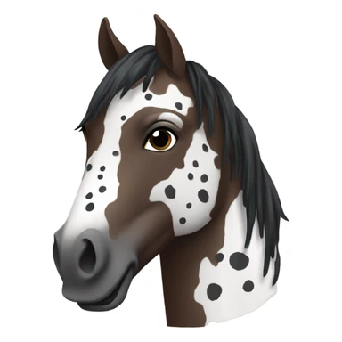 Darkbrown Westernhorse Head with grey spots and a short black standing mane  sticker