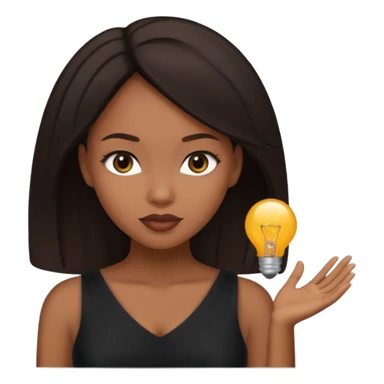 Light skinned black woman with bbl and dark brow hair sticker