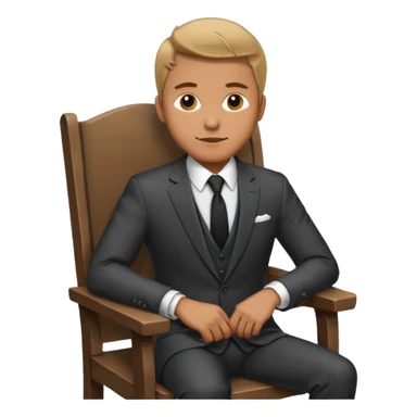 man on chair photosession sticker