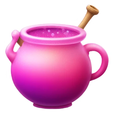 Pink ombre witching brew pot with bubbles and glitter  sticker