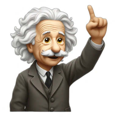 albert einstein raising his finger sticker