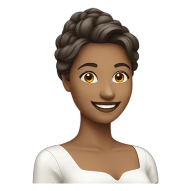 Lady smile in white dress sticker