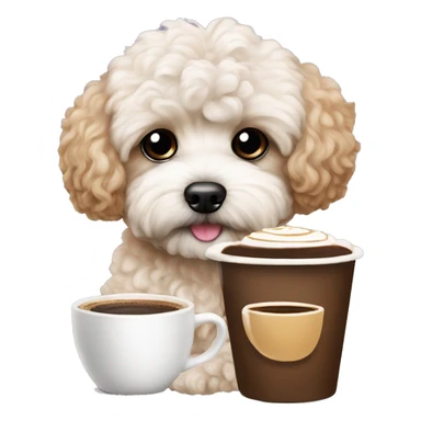 The dog maltipoo with cappuccino  sticker