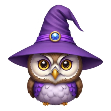 owl wear purple wicth hat sticker