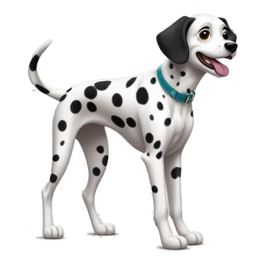 Chien race dalmatien, belle femelle en style Pixar sticker