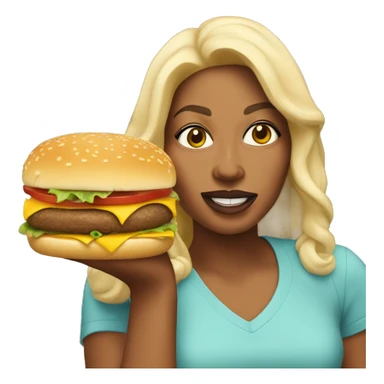 Michelle Jackson eating a cheese burger  sticker