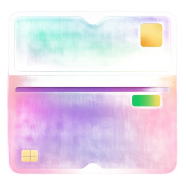 Vaporwave color themed credit card emoji, DO NOT INCLUDE NUMBERS OR TEXT sticker