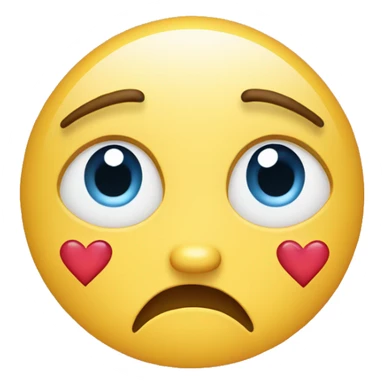 Classic emoji crying with hearts surrounding it sticker