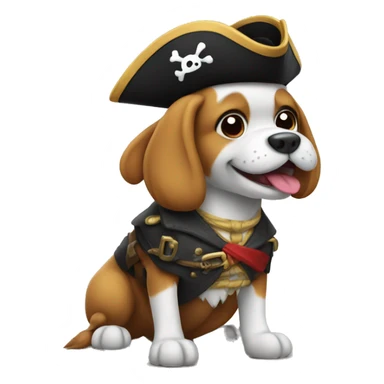 Dog dressed as pirate sticker