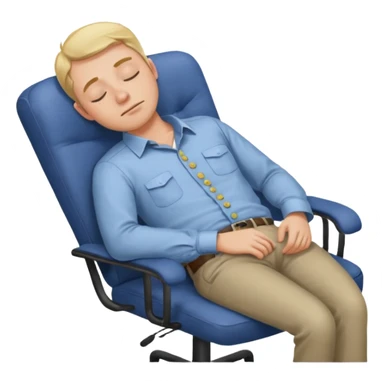 Sleeping guy on chair at work sticker