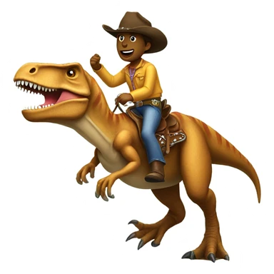 Cowboy riding a T rex  sticker