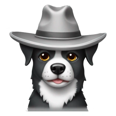 Perro gris con sombrero de pingüino sticker