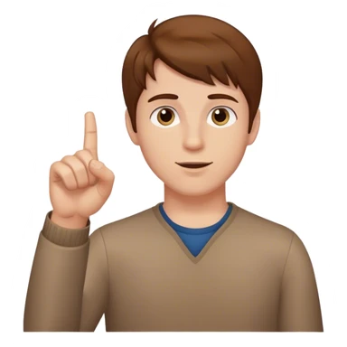 A man named evan brown hair finger pointing up sticker