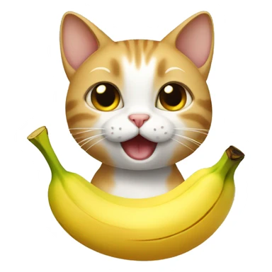 Cat with a banana sticker