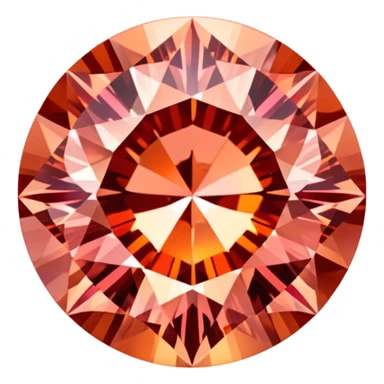 Round cut Padparadscha sapphire with sunset orange-pink hue and sparkling facets sticker