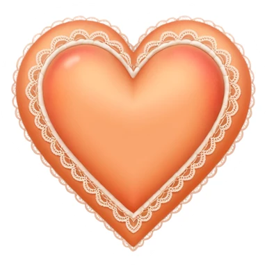 cute peach colored heart with lace trimming sticker