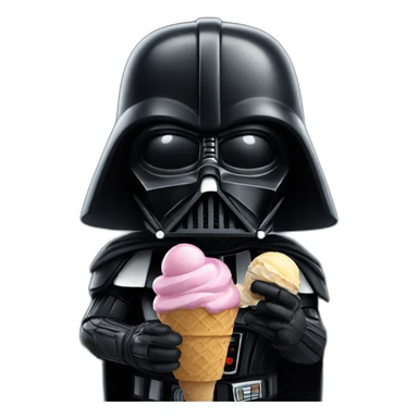 Dart Vader eating ice cream sticker