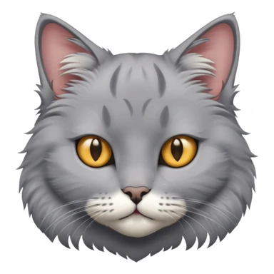 Grey cat with cut in ear sticker
