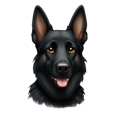 Dark German shepherd tilting head sticker