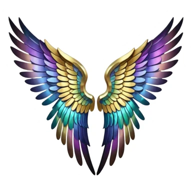 can you generate 6 unique angel wings designs? just the wings - no body, head, or feet necessary sticker