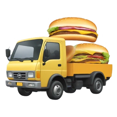 kei truck eating burger sticker