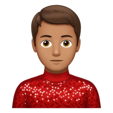 Murray Cook from The Wiggles with brown hair, red sequin skivvy shirt sticker