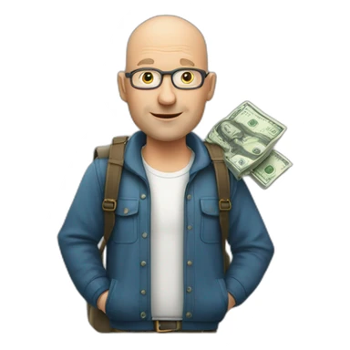middle-aged-balding-swedish-man-carrying-a-bag-of-money-with-dollar-signs-on-it sticker