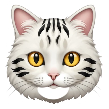 White tabby thin cat sticker