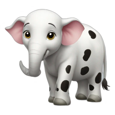 Une vache sur un éléphant sticker