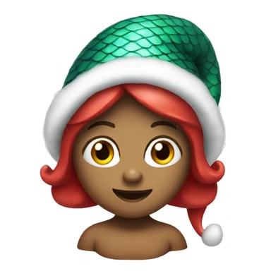 mermaid wearing santa hat sticker
