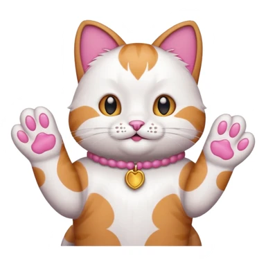 Waving cat paw sticker