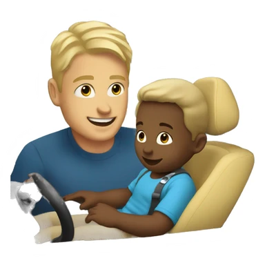 blonde dad plays cars with babyson sticker