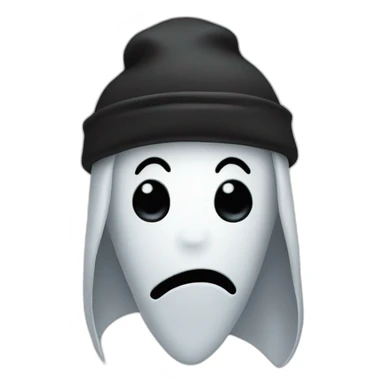 Ghost wearing a black beanie cap sticker